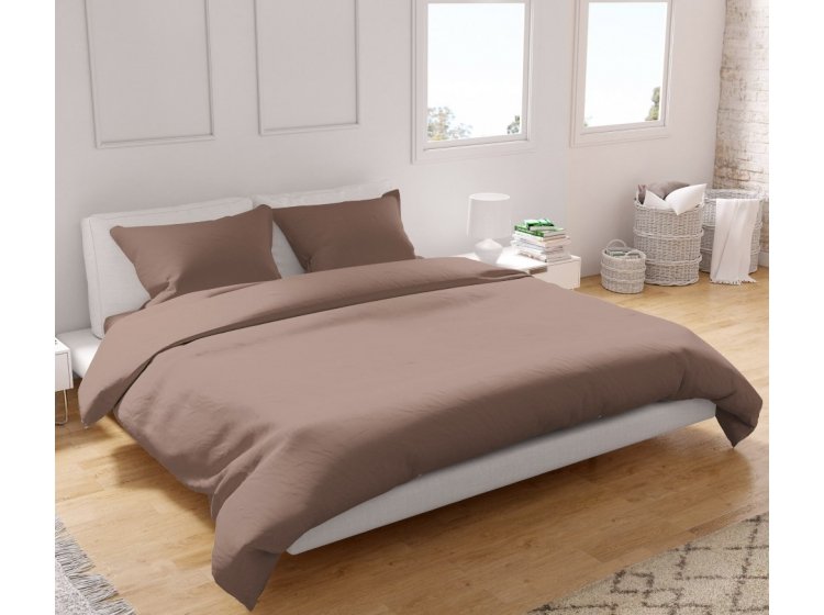 Постельное белье Home Line. Сатин коричневого цвета