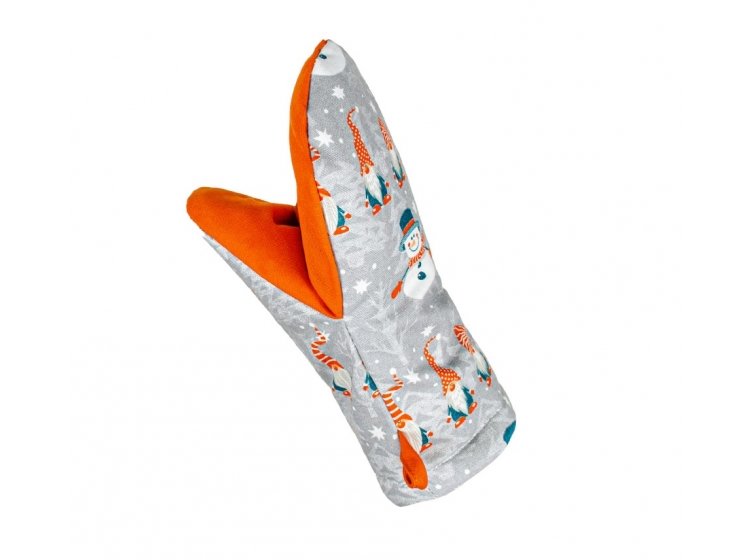 Рукавичка для кухни Home Line. Полупанама Гномы серого цвета