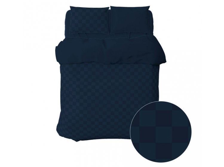 Постельное белье Home Line. Сатин Комби синего цвета
