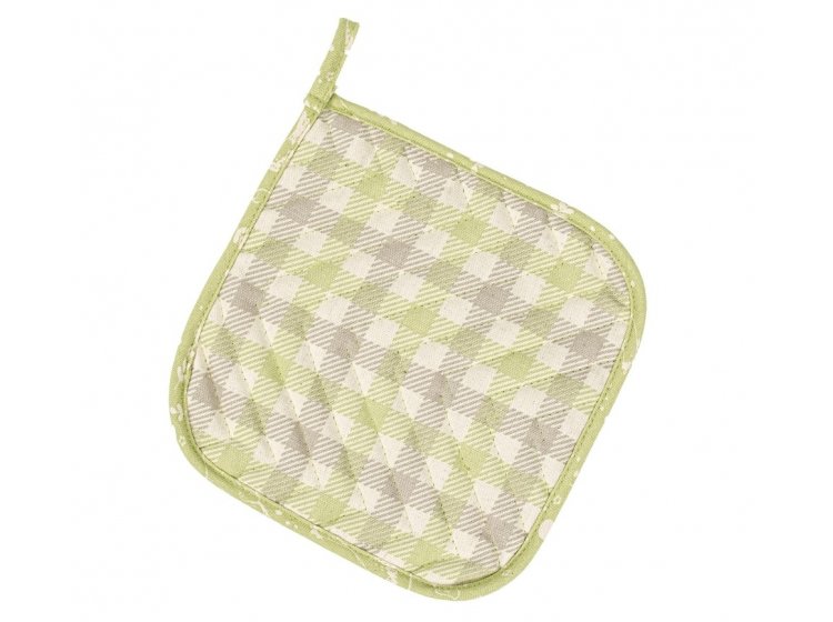 Прихватка для кухни Home Line. Курочки світло-зелений/Клітинка оливково-бежевий