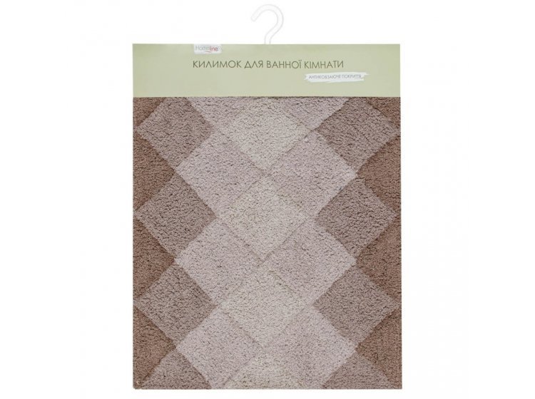 Коврик для ванной Home Line. Rhombs бежевый