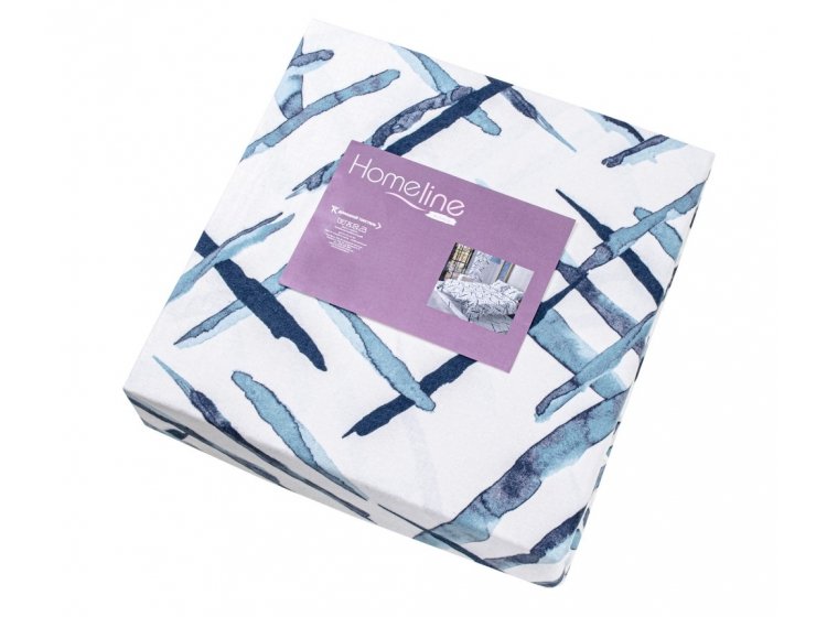 Постельное белье Home Line. Фланель сине-белого цвета