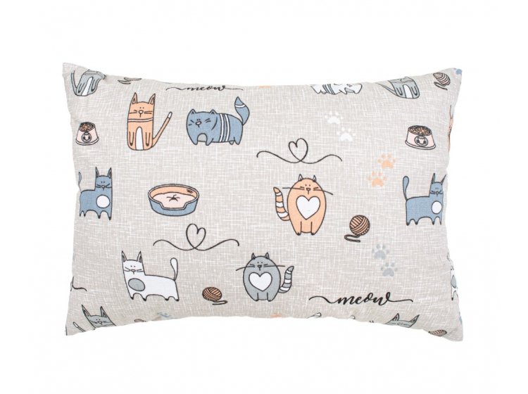 Подушка декоративная Home Line. Кот на кухне бежевого цвета