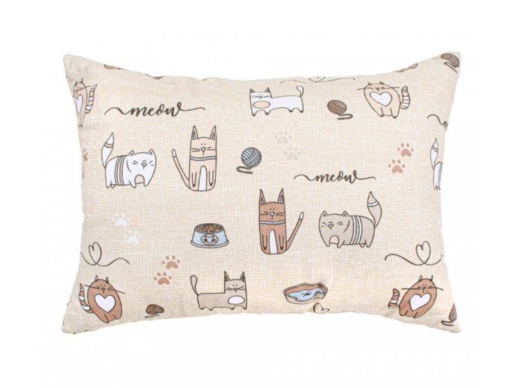 Подушка декоративная Home Line. Кот на кухне песочного цвета