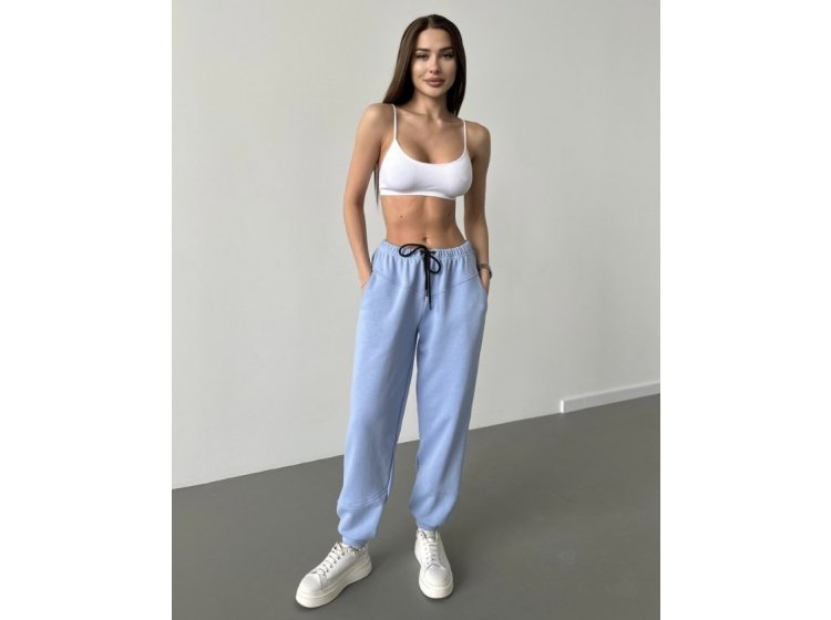 Штаны женские спортивные с кокеткой German Volf. 24054 голубого цвета