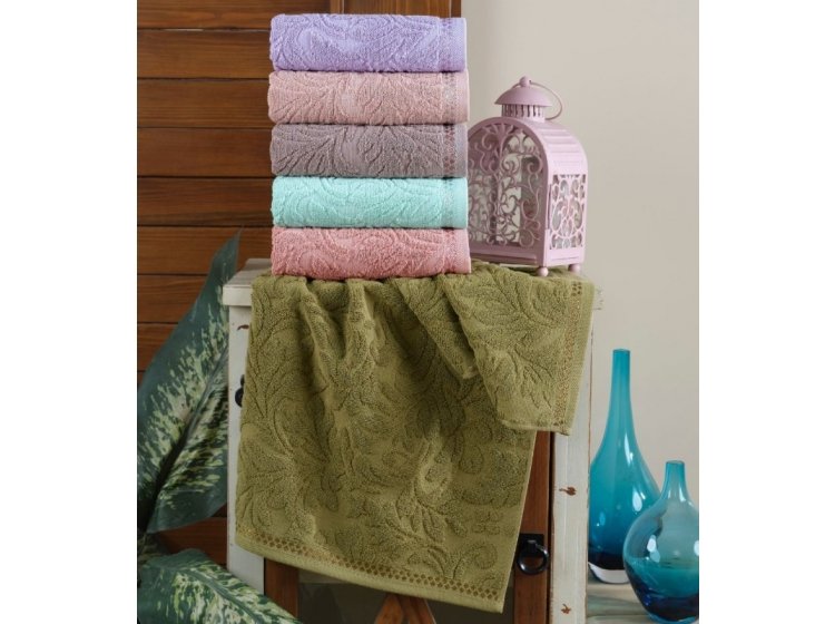 Набор махровых полотенец Gulcan. Jacquard Cotton Lux Tropical