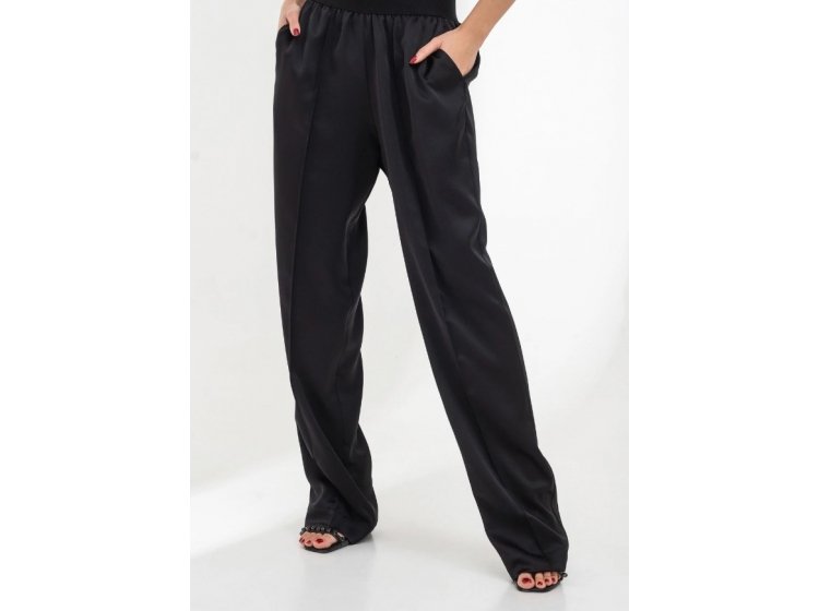 Брюки женские атласные German Volf. 21068 черного цвета