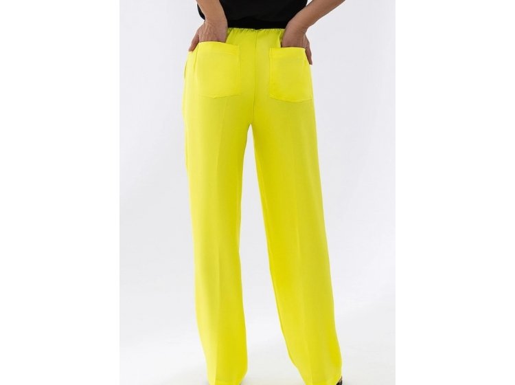 Брюки женские атласные German Volf. 21068-3 желтого цвета