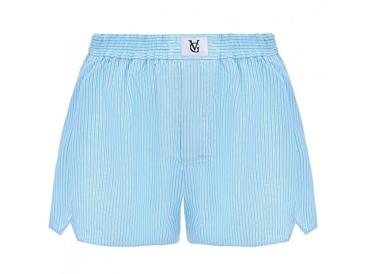 Боксеры мужские широкие из хлопка German Volf. 2315 белые в синюю полоску