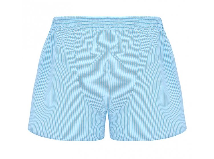 Боксеры мужские широкие из хлопка German Volf. 2315 белые в синюю полоску