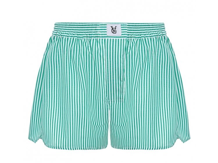 Боксеры мужские широкие из хлопка German Volf. 2316 белые в зеленую полоску