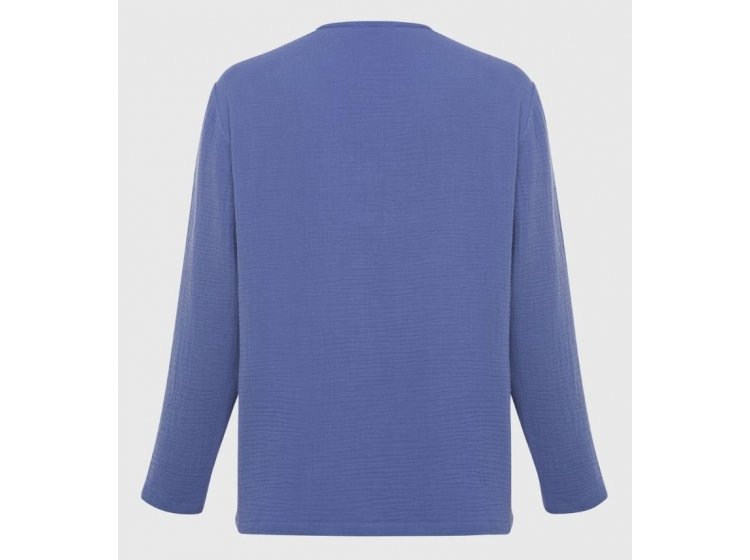 Рубашка мужская муслиновая с длинным рукавом German Volf. 23121 цвета индиго