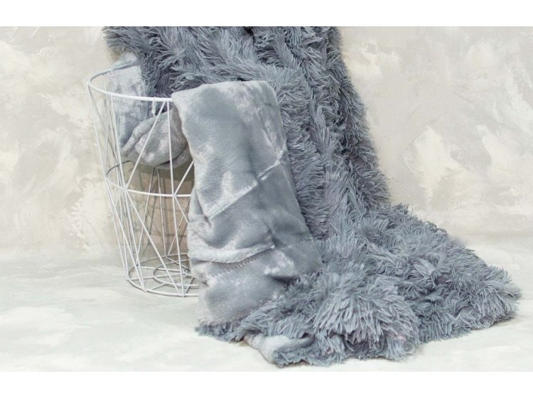 Плед-травка бамбуковый. Серый