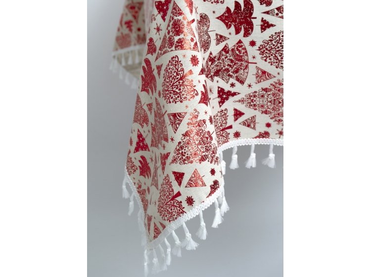 Новогодняя скатерть Iris Home. New Year красная