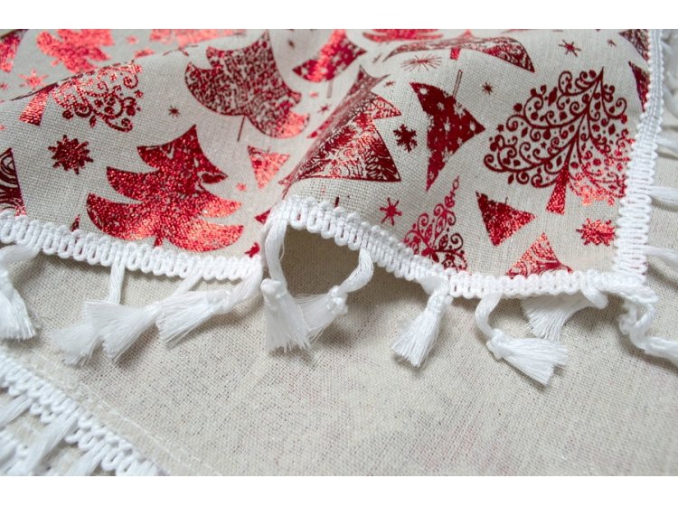 Новогодняя скатерть Iris Home. New Year красная