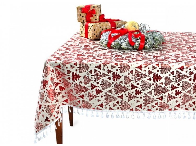 Новогодняя скатерть Iris Home. New Year красная