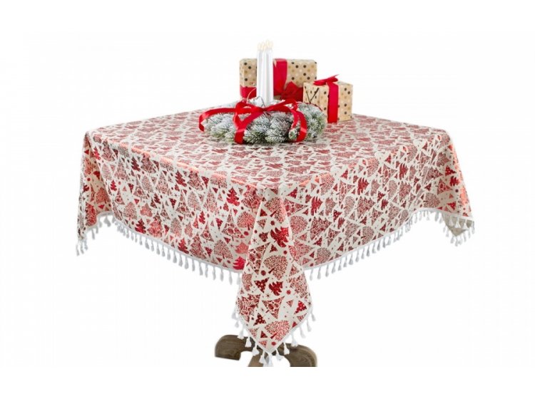 Новогодняя скатерть Iris Home. New Year красная
