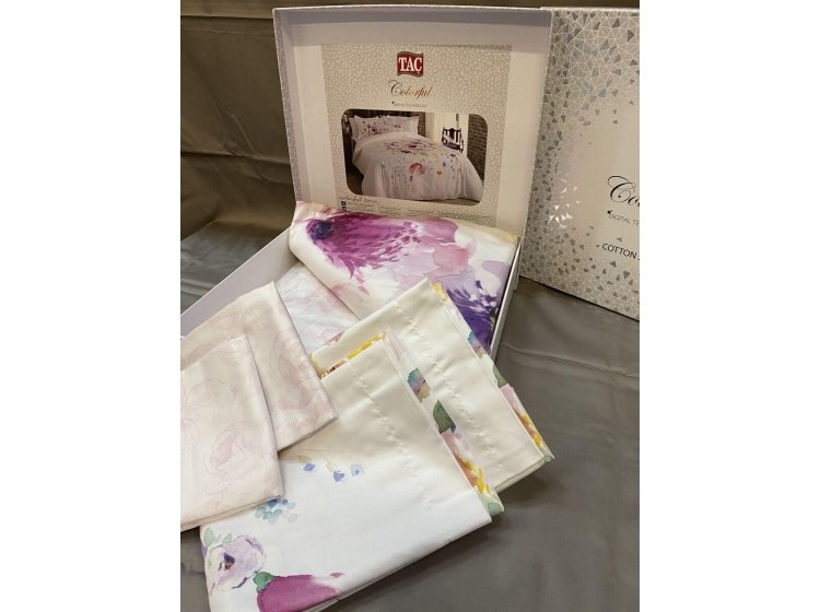 Постельное белье TAC. Сатин Digital Clematis