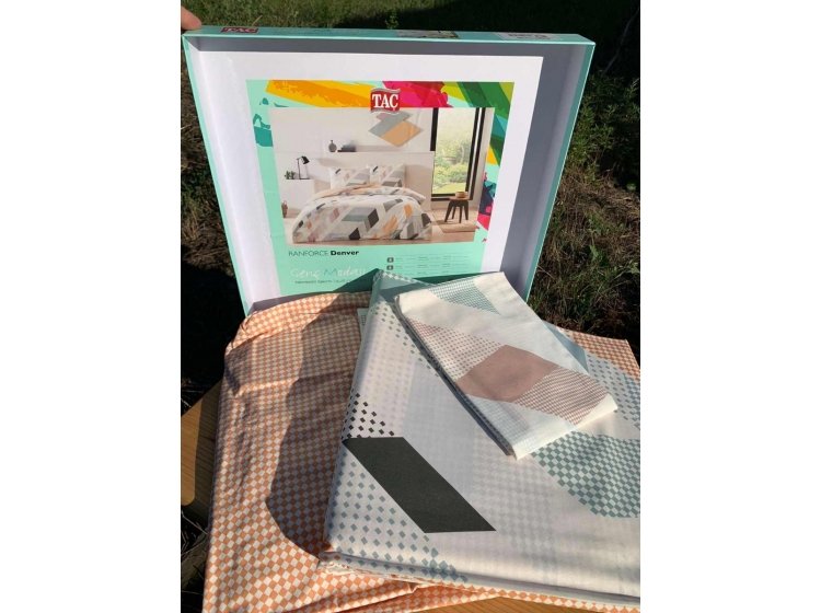 Постельное белье TAC. Ранфорс Denver (простынь на резинке)