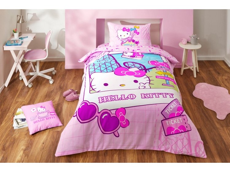 Подростковое постельное белье TAC. Ранфорс Hello Kitty Travel