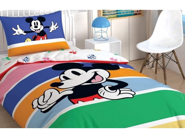 Подростковое постельное белье TAC. Ранфорс Mickey Mouse Rainbow