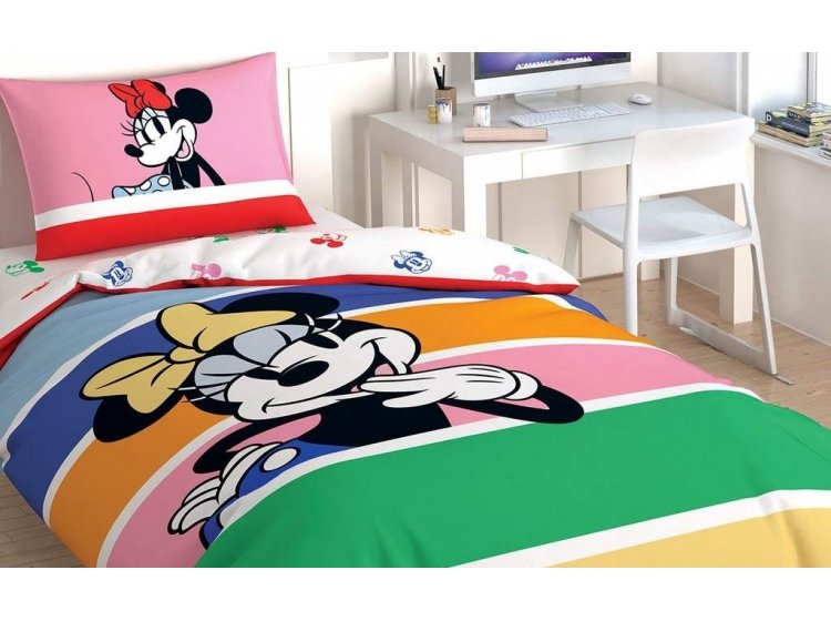 Подростковое постельное белье TAC. Ранфорс Minnie Mouse Rainbow