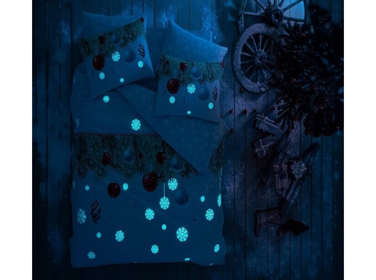 Светящееся постельное белье TAC. Snowflake Green