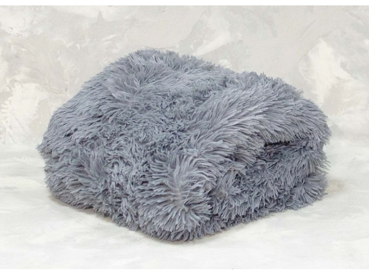 Плед-травка бамбуковый. Серый