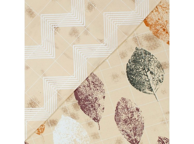 Постельное белье Home Line. Бязь Голд Листья на бежевом