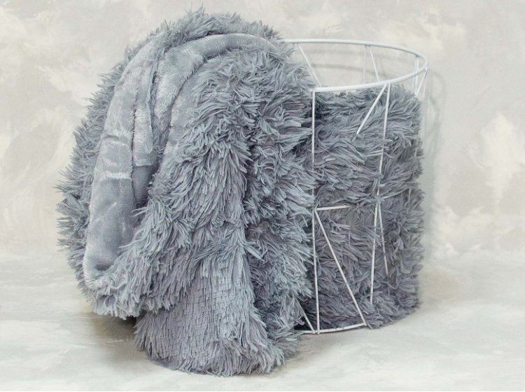 Плед-травка бамбуковый. Серый