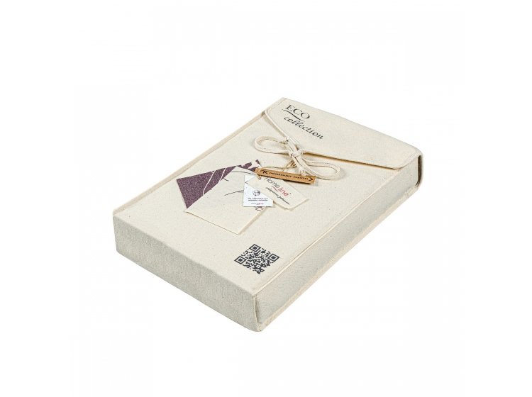 Постельное белье Home Line. ЭКО Бязь Волошки темно-лилового цвета. Упаковка