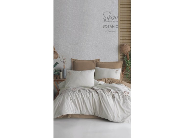 Постельное белье Saheser. Botanic bej хлопок с вышивкой