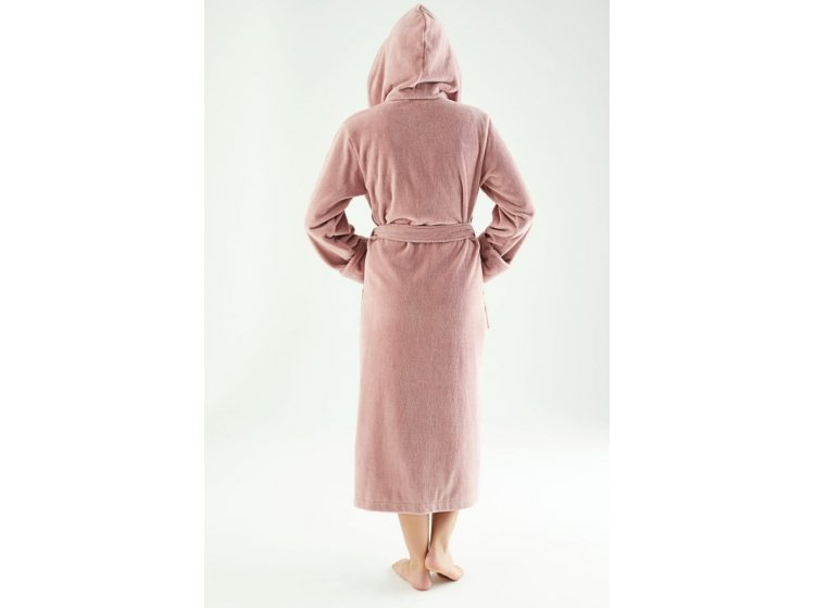 Халат женский махровый бамбуковый Nusa. 6890 pudra