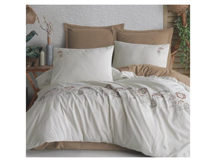 Постельное белье Saheser. Botanic bej хлопок с вышивкой