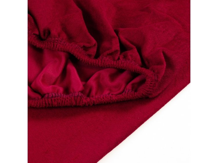 Простынь на резинке махровая Home Line. Бордо 180