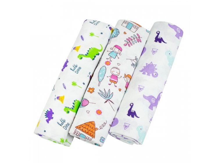 Набор муслиновых пеленок Home Line. Динозаврики