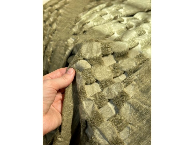 Жаккардовое покрывало-пике Saheser. Сotton Enza haki