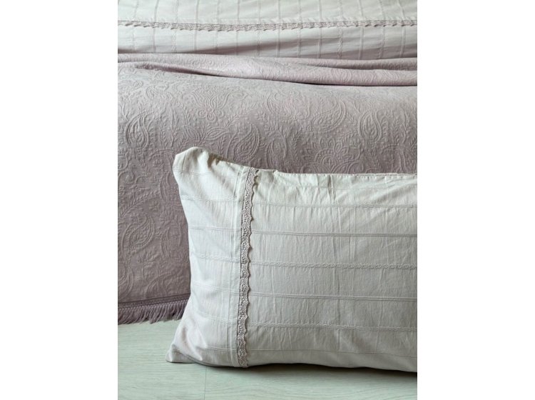 Жаккардовое покрывало с наволочками Saheser. Grace lila