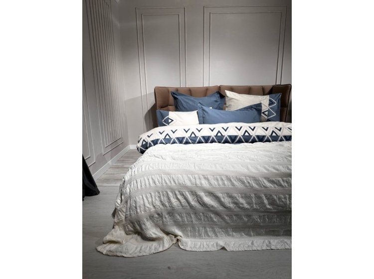 Жаккардовый плед-пике Saheser. Сotton Apollo krem