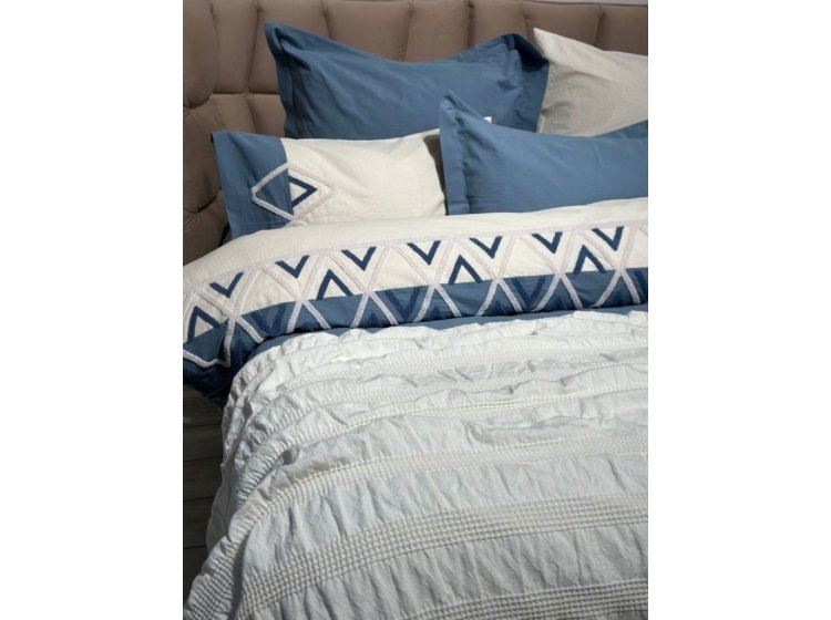 Жаккардовый плед-пике Saheser. Сotton Apollo krem