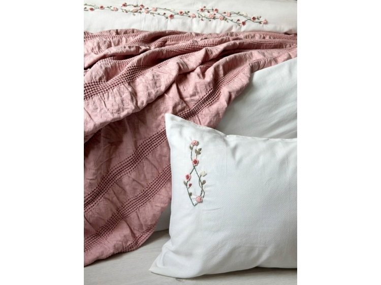 Жаккардовый плед-пике Saheser. Сotton Apollo pudra